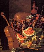 Cristoforo Munari, Still-Life with Musical Instruments and Fruit